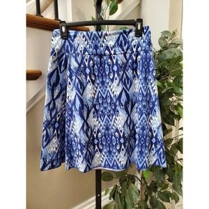Tranquility by Colorado Clothing Stretch Skirt Blue White A-Line Size Small